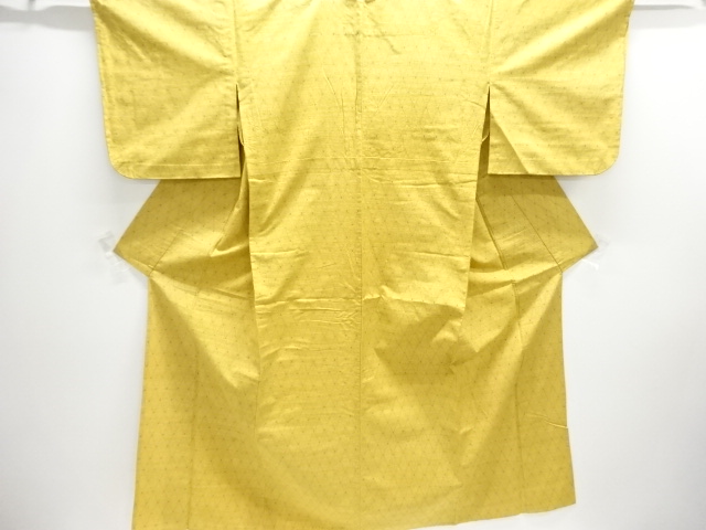 アンティーク　立涌模様織り出し手織り節紬単衣着物